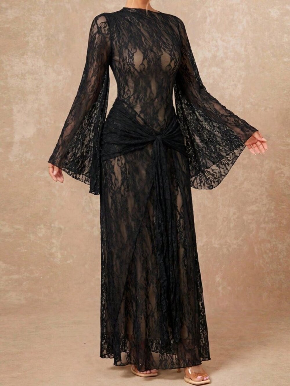 Black Elegant Women's A-line Dress